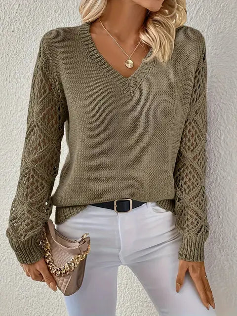 Elegante dames strickpullover met V-ausschnitt in verschillende kleuren. 13