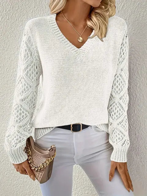 Elegante dames strickpullover met V-ausschnitt in verschillende kleuren. 17