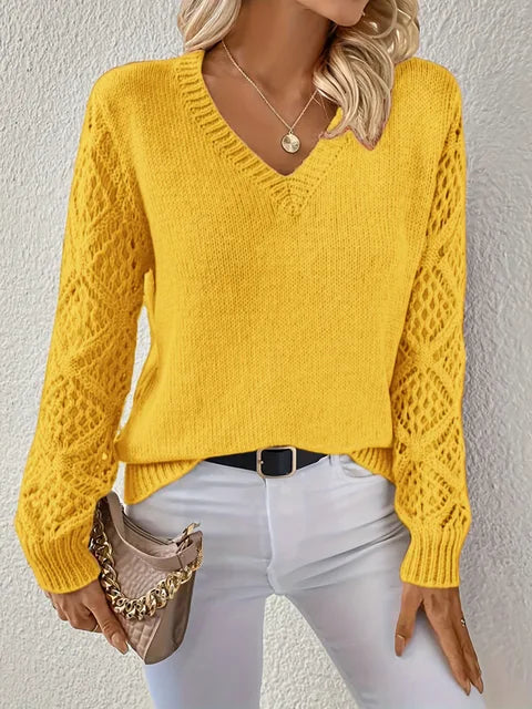 Elegante dames strickpullover met V-ausschnitt in verschillende kleuren. 18