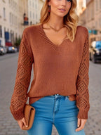 Elegante dames strickpullover met V-ausschnitt in verschillende kleuren. 3