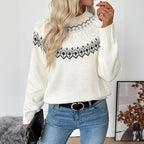 Comfortabele dames strickpullover van katoen in wit. 3