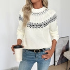 Comfortabele dames strickpullover van katoen in wit. 4