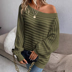 Dames strickpullover met asymmetrisch uitsnede in elegante stijl. 3