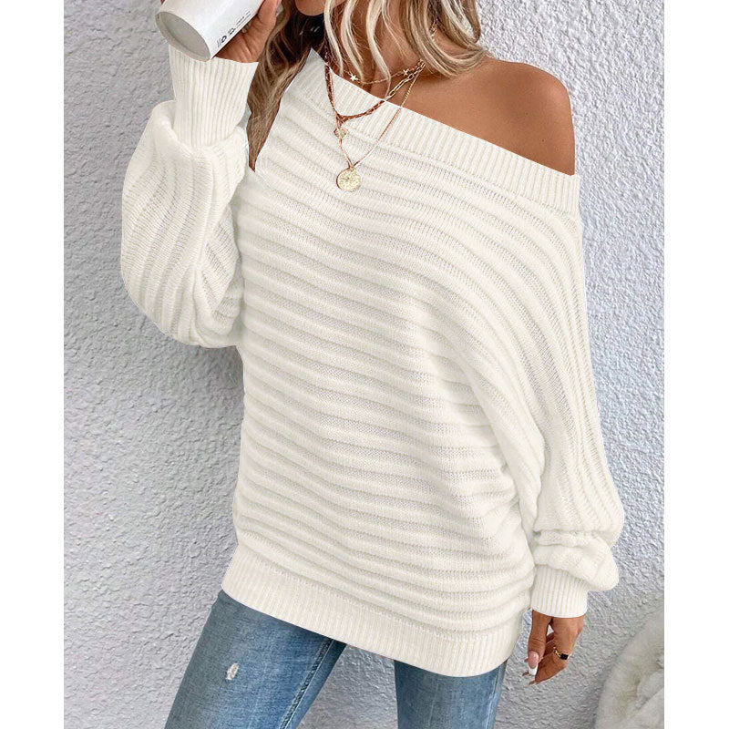 Dames strickpullover met asymmetrisch uitsnede in elegante stijl. 7