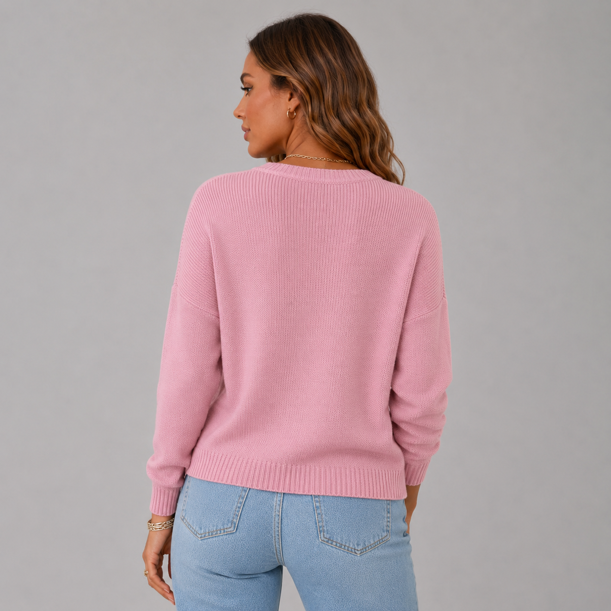 Dames strickpullover met Henley-knopfausschnitt in verschillende kleuren. 2