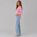 Dames strickpullover met Henley-knopfausschnitt in verschillende kleuren. 3