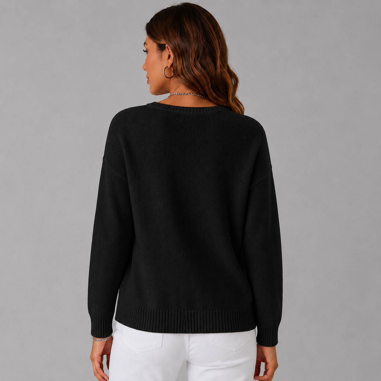 Dames strickpullover met Henley-knopfausschnitt in verschillende kleuren. 7