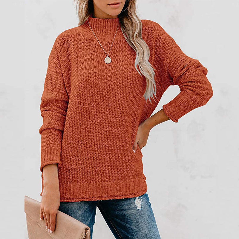 Dames strickpullover met hoog kragen in elegante stijl. 2