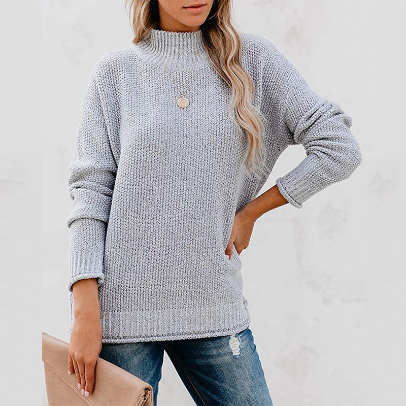 Dames strickpullover met hoog kragen in elegante stijl. 3