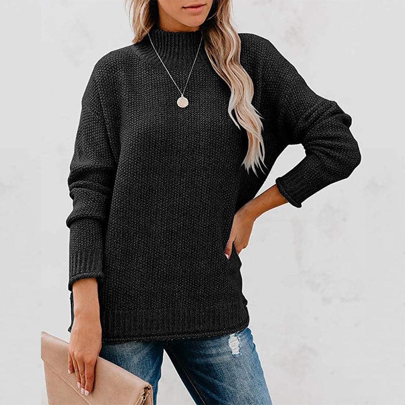Dames strickpullover met hoog kragen in elegante stijl. 5