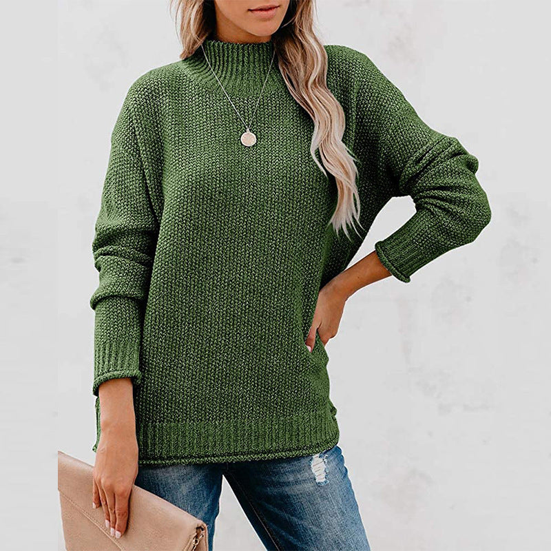 Dames strickpullover met hoog kragen in elegante stijl. 6