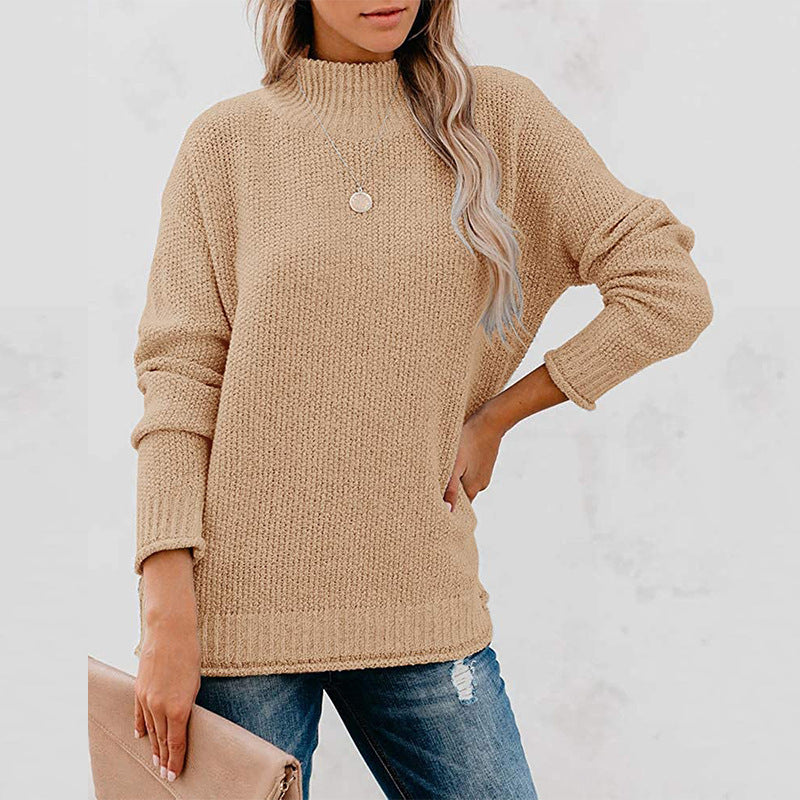 Dames strickpullover met hoog kragen in elegante stijl. 7