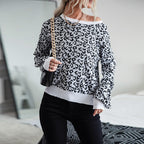 Elegante dames strickpullover met leopardenpatroon, perfect voor elke gelegenheid. 3