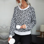 Elegante dames strickpullover met leopardenpatroon, perfect voor elke gelegenheid. 4
