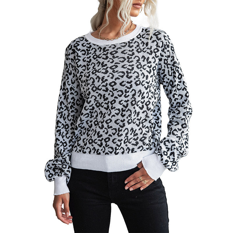 Elegante dames strickpullover met leopardenpatroon, perfect voor elke gelegenheid. 6