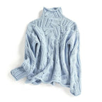 Elegante dames strickpullover met rollkragen en zopfpatroon 3
