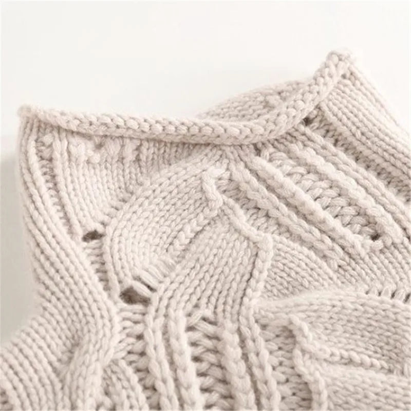 Elegante dames strickpullover met rollkragen en zopfpatroon 5