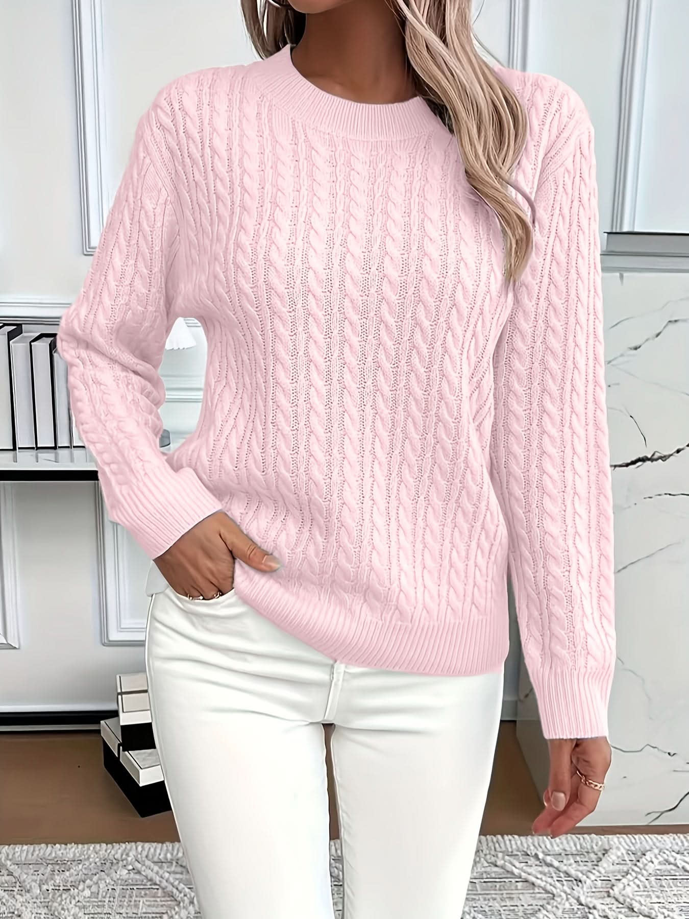 Dames Strickpullover met Rundhalsausschnitt Jully in verschillende kleuren. 3