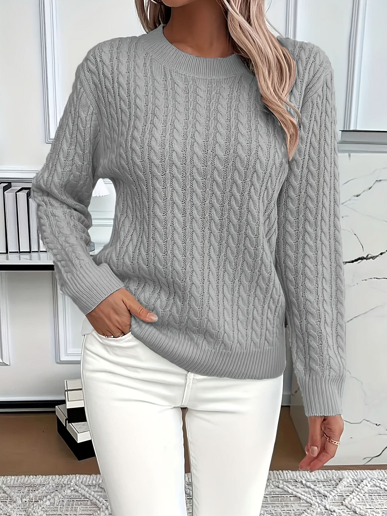 Dames Strickpullover met Rundhalsausschnitt Jully in verschillende kleuren. 5