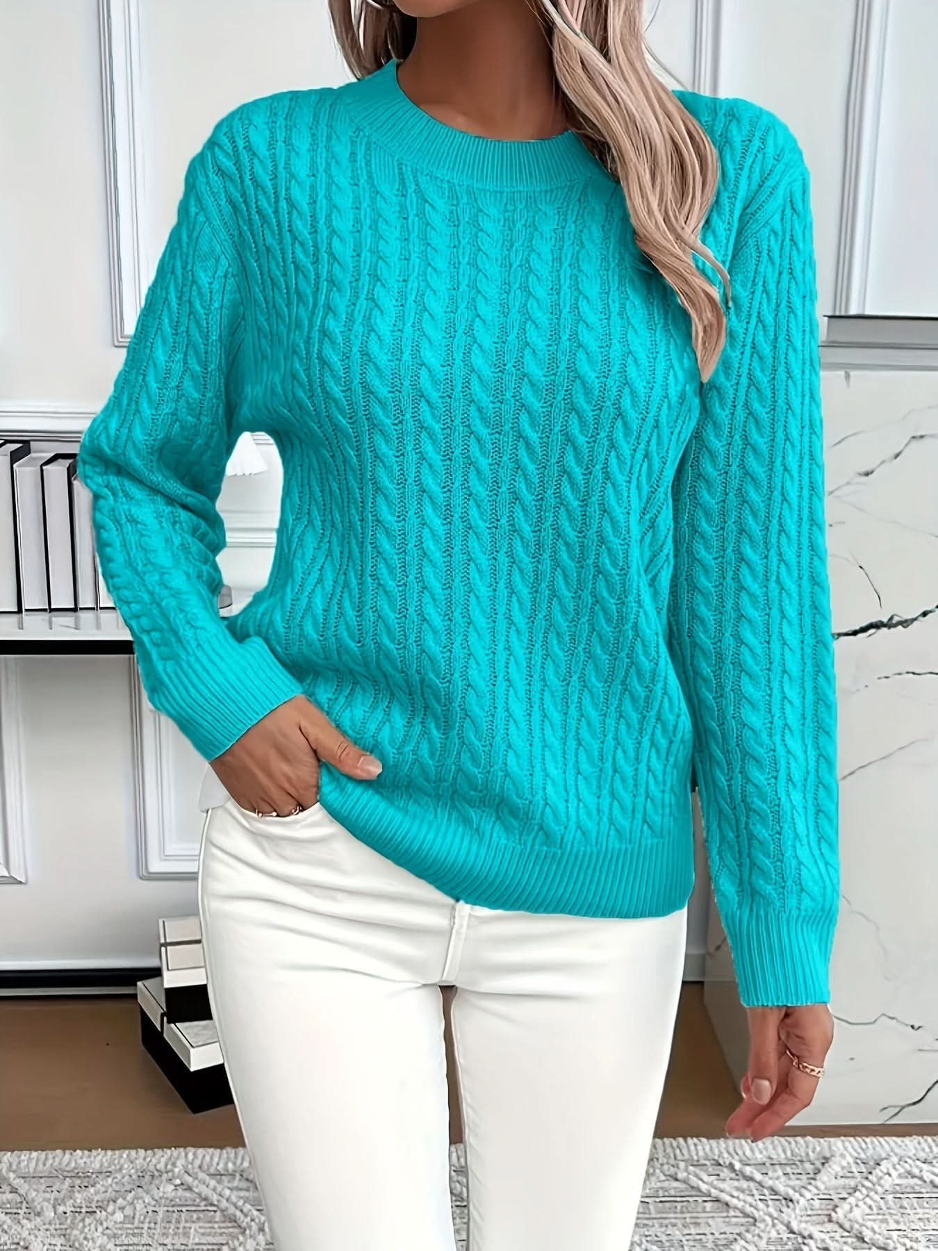 Dames Strickpullover met Rundhalsausschnitt Jully in verschillende kleuren. 7