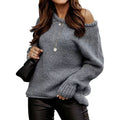Dames strickpullover met schoudervrij ontwerp in verschillende kleuren.