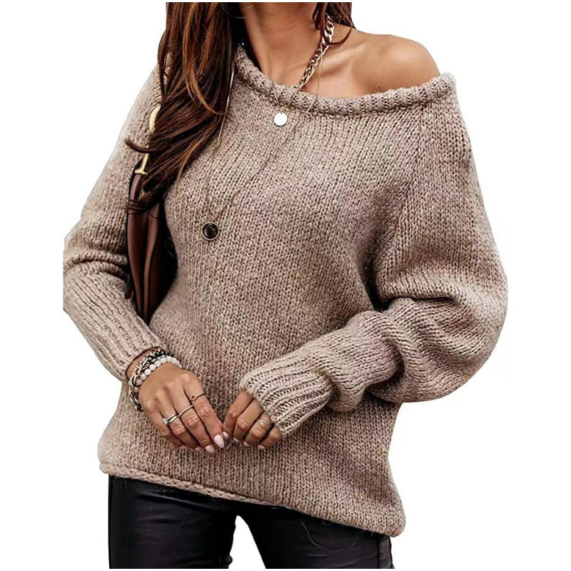 Dames strickpullover met schoudervrij ontwerp in verschillende kleuren. 2