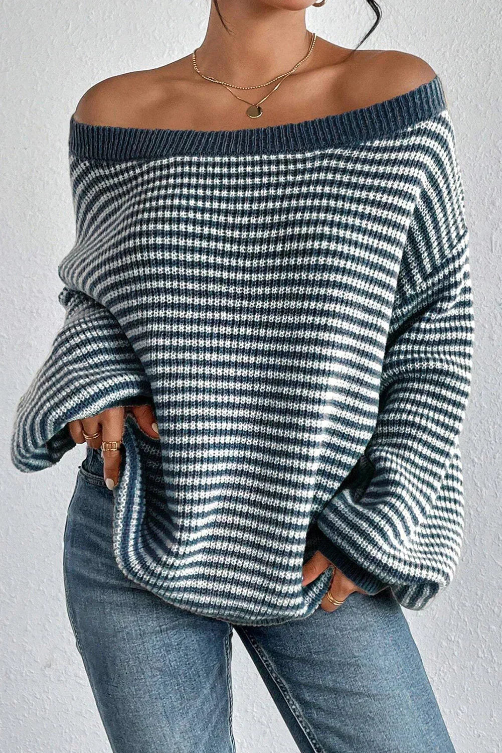 Dames strickpullover met schultervrij Ausschnitt in elegant design