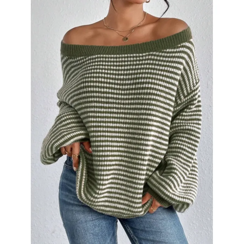 Dames strickpullover met schultervrij Ausschnitt in elegant design 4