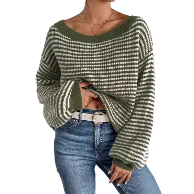 Dames strickpullover met schultervrij Ausschnitt in elegant design 5
