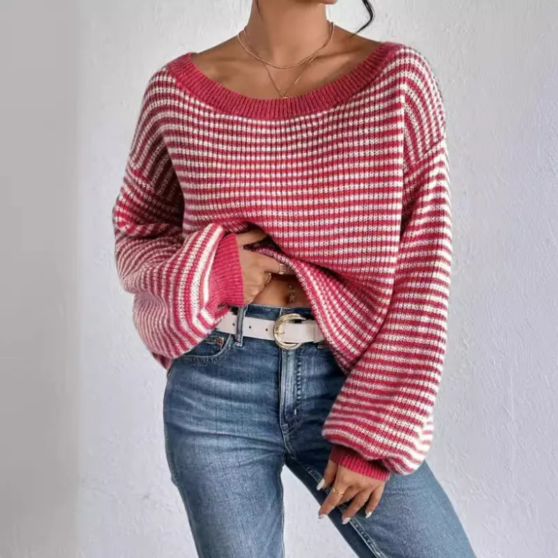 Dames strickpullover met schultervrij Ausschnitt in elegant design 7