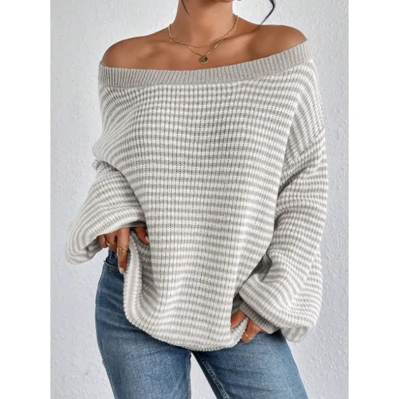 Dames strickpullover met schultervrij Ausschnitt in elegant design 8