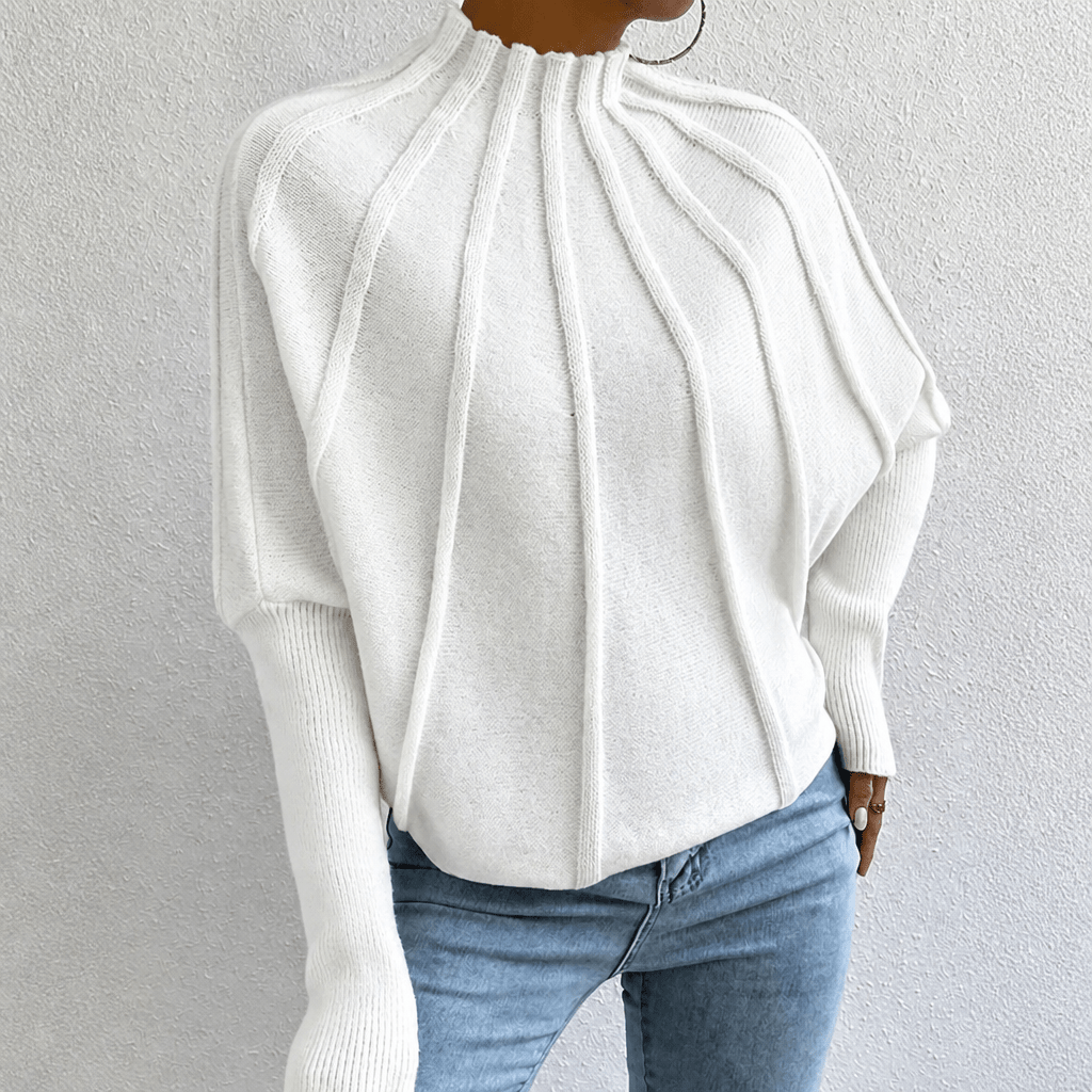 Dames Strickpullover met Stehkragen en Fledermausärmeln uit zachte Grobstrick Stijl 2