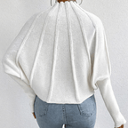 Dames Strickpullover met Stehkragen en Fledermausärmeln uit zachte Grobstrick Stijl 3