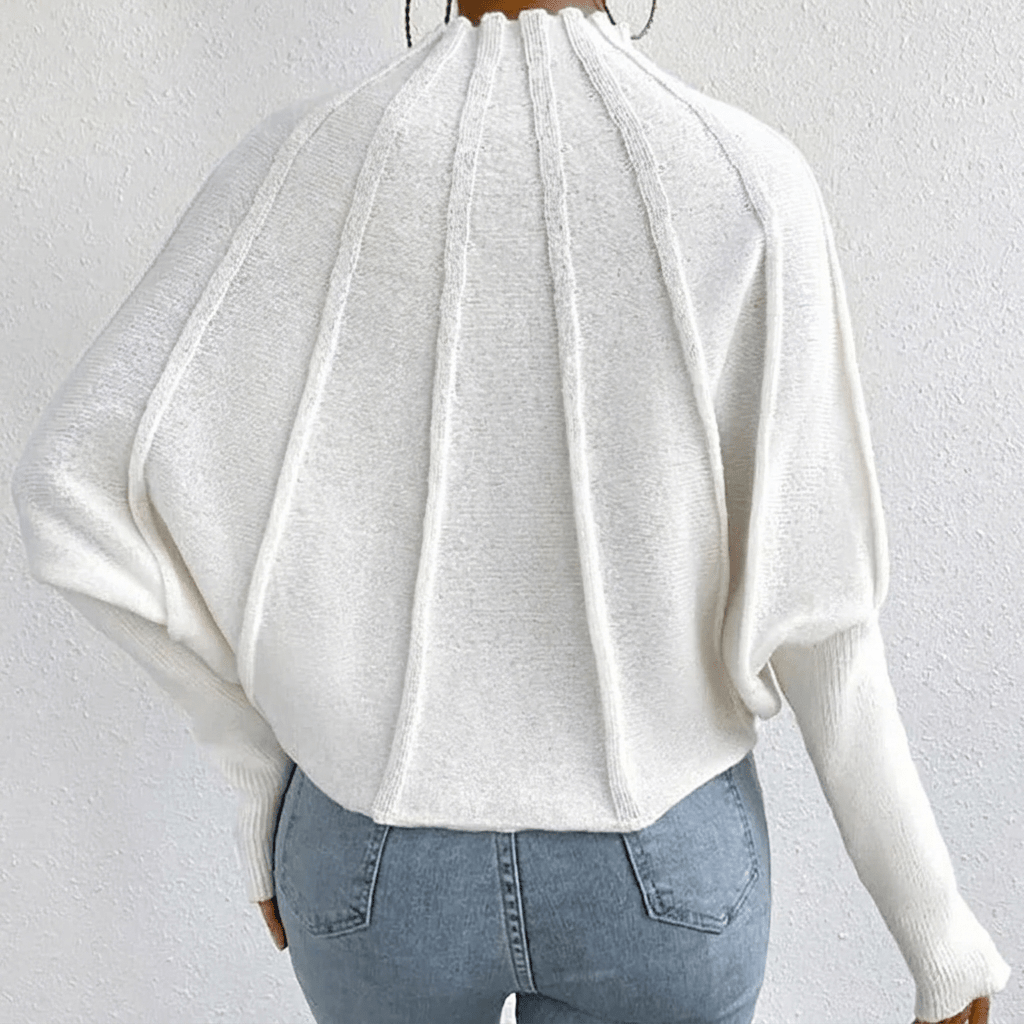 Dames Strickpullover met Stehkragen en Fledermausärmeln uit zachte Grobstrick Stijl 3