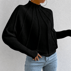 Dames Strickpullover met Stehkragen en Fledermausärmeln uit zachte Grobstrick Stijl 8