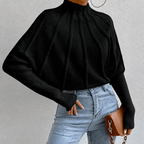 Dames Strickpullover met Stehkragen en Fledermausärmeln uit zachte Grobstrick Stijl 9