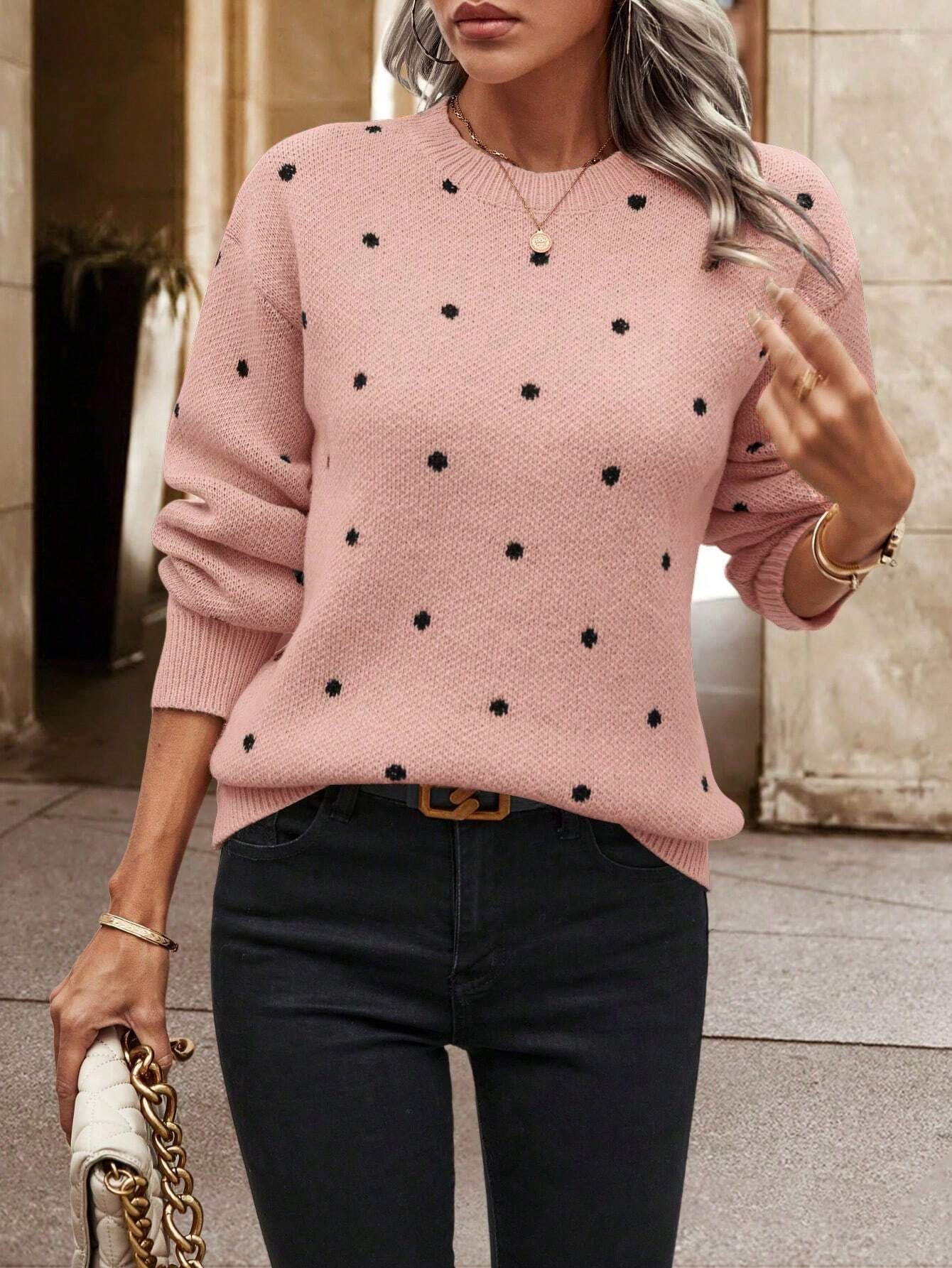 Dames Strickpullover met Tupfenmuster Jully in elegant design. 7
