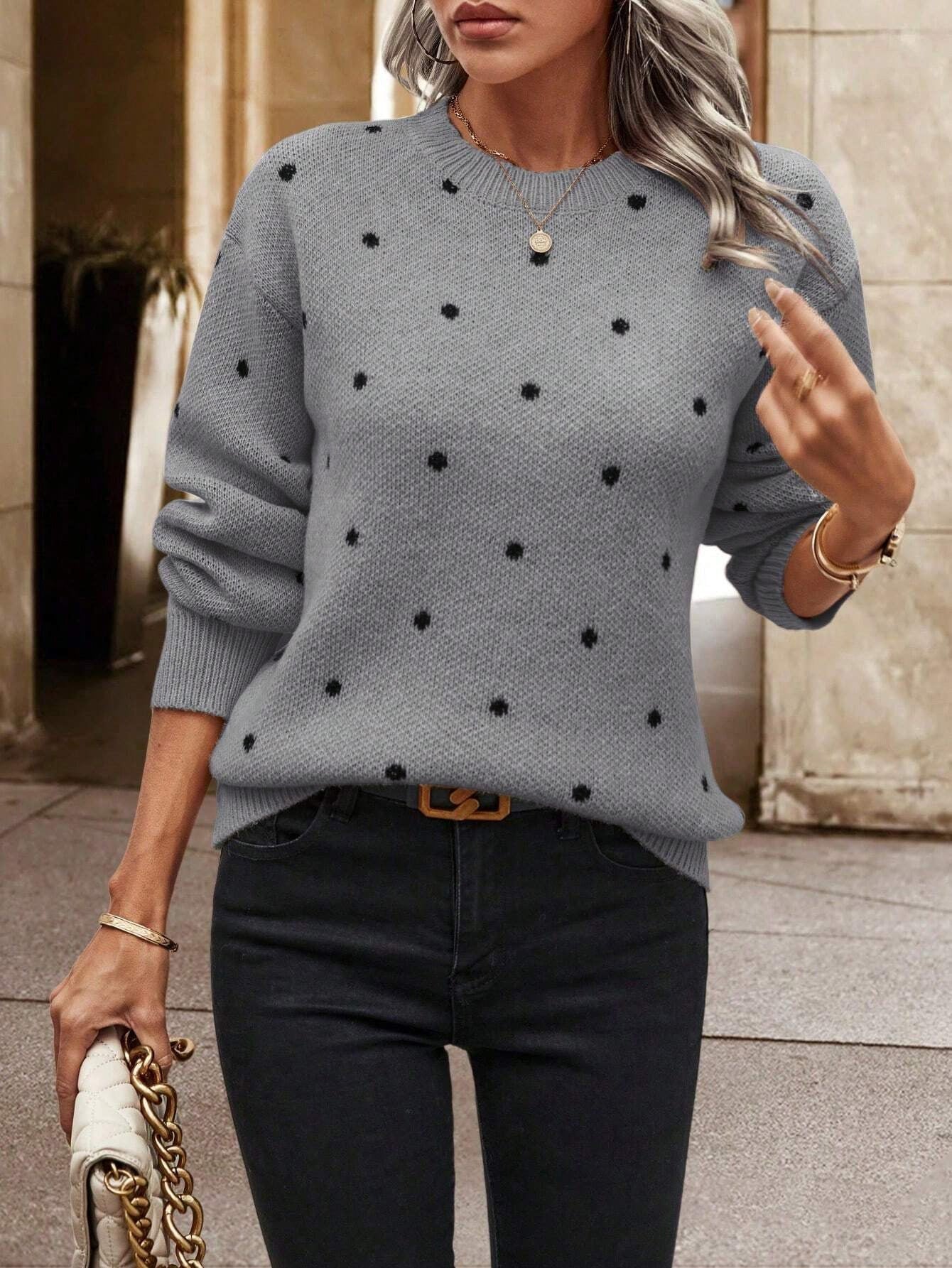 Dames Strickpullover met Tupfenmuster Jully in elegant design. 9