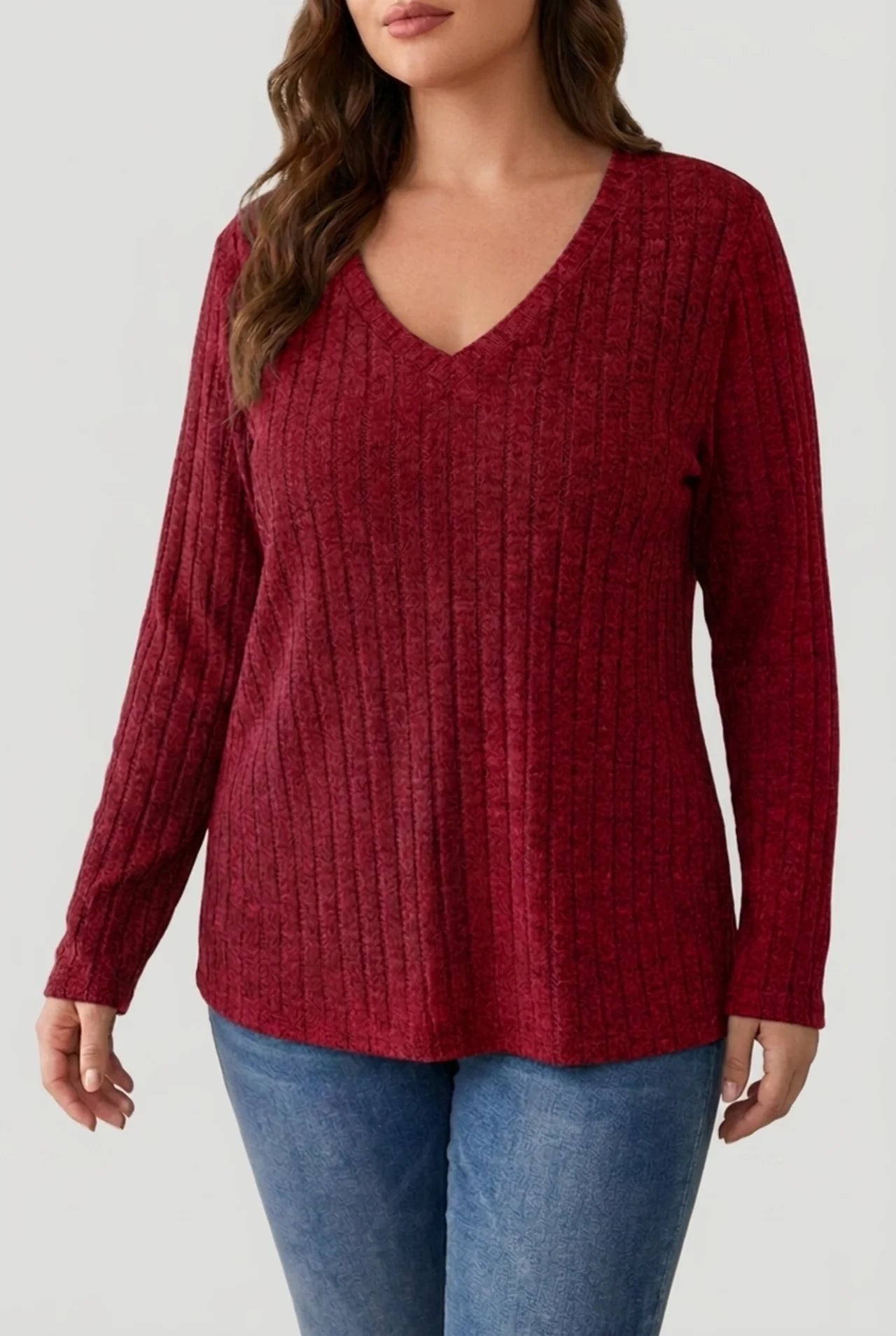 Comfortabele dames strickpullover met V-ausschnitt voor warme herfstdagen. 6