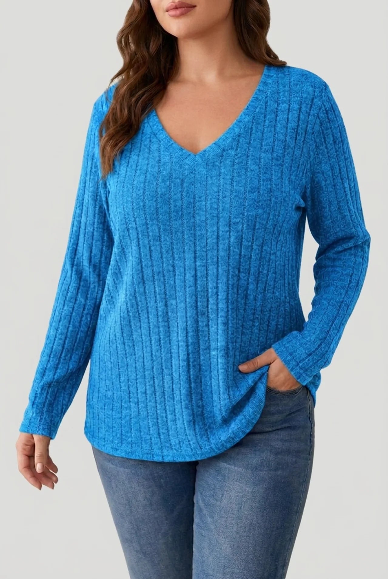 Comfortabele dames strickpullover met V-ausschnitt voor warme herfstdagen. 8