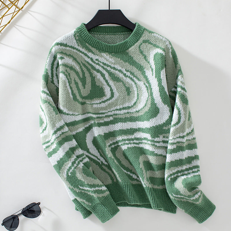 Dames Strickpullover met Wellenmuster Jully in blauw en groen 7