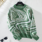 Dames Strickpullover met Wellenmuster Jully in blauw en groen 7