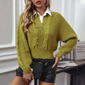 Dames strickpullover met zopfpatroon in elegant design.