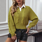 Dames strickpullover met zopfpatroon in elegant design.