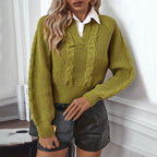 Dames strickpullover met zopfpatroon in elegant design. 5