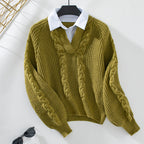 Dames strickpullover met zopfpatroon in elegant design. 6