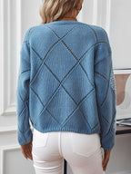 Elegante dames strickpullover met rautenmuster, perfect voor elke gelegenheid. 3