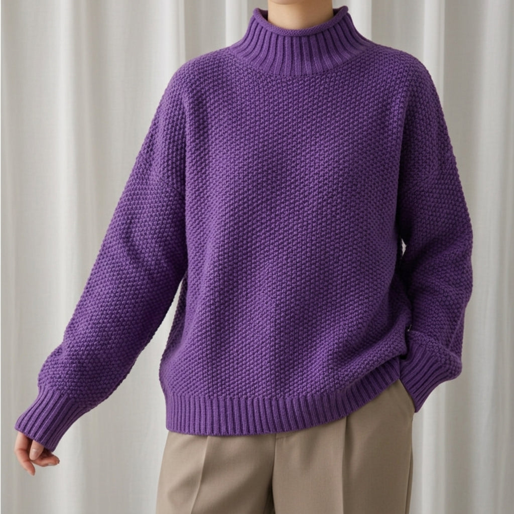 Elegante dames strickpullover met staande kraag in hoogwaardige strickmischung.