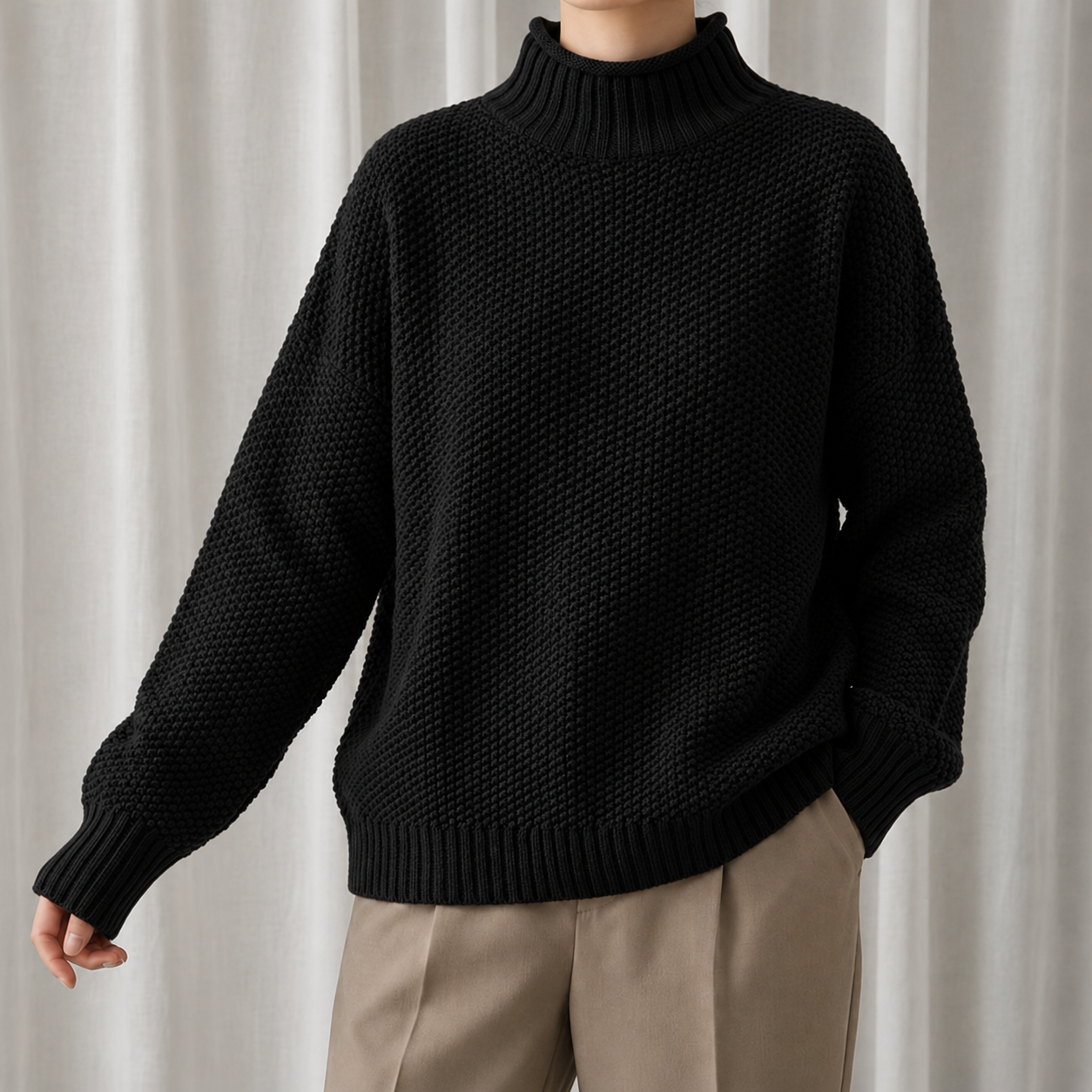 Elegante dames strickpullover met staande kraag in hoogwaardige strickmischung. 3