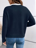 Dames strickpullover met V-ausschnitt in elegante stijl 2